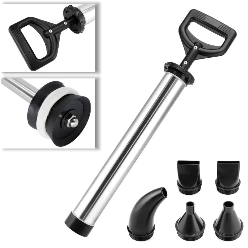 Mortar Pointing Grouting Gun, Cement Caulking Pump with 5 Nozzles for Grouting of Doors & Windows, Stainless Steel Mortar Sprayer Applicator Tool for Grouting, Sealing, Joint Filling (Black) Black