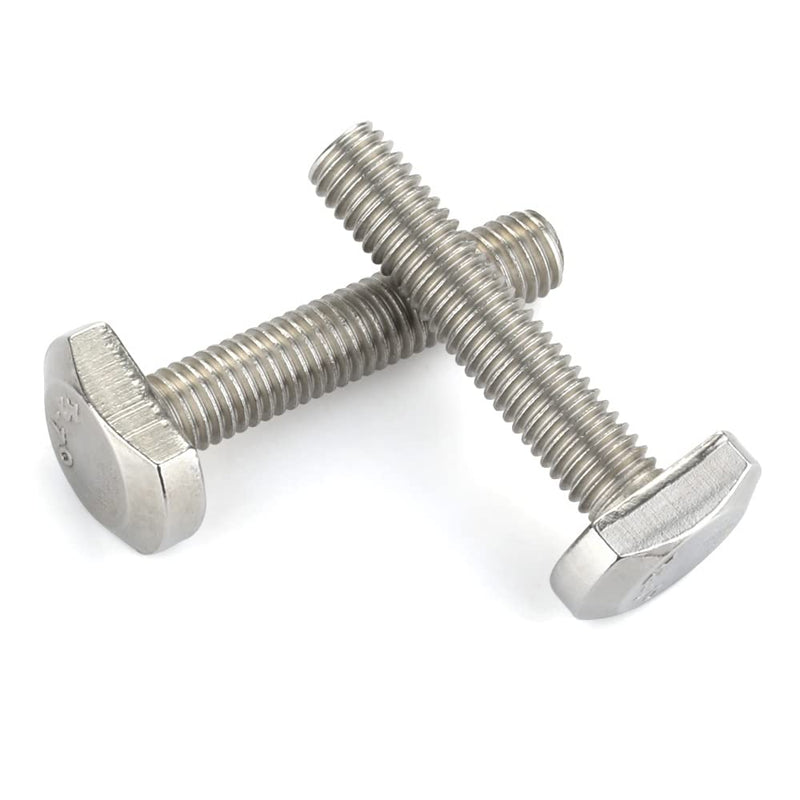 [Australia - AusPower] - M8 x 25mm T-Slot Drop-in Stud Sliding Bolts T Shape Screws, 304 Stainless Steel 18-8, Plain Finish, Fully Threaded, 10 PCS M8 x 25mm 
