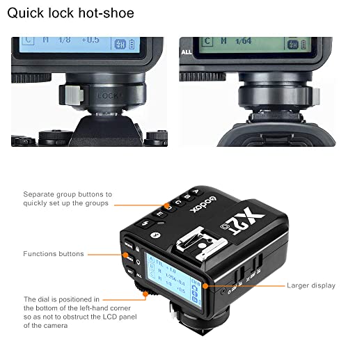 Godox X2T-O TTL Flash Trigger 1/8000s HSS TTL Manual Function for Olympus Panasonic Cameras with Clean Cloth (X2T-O)