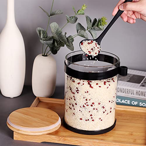 2PCS Large Glass Kitchen Canisters with Spoon and Airtight Bamboo Lids, 100 OZ Glass Storage Container for Flour, Flour and Sugar Jars for Coffee, Rice Storage 2PCS