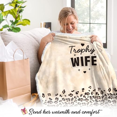 Vprintes Gifts for Her - Sherpa Fleece Wearable Blanket Hoodie -Gifts for Wife from Husband Trophy Wife