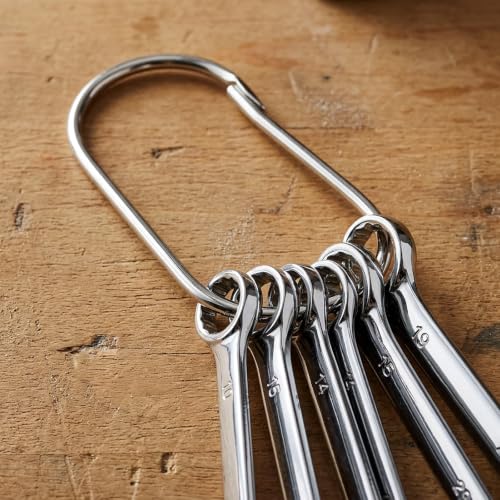 STARNOOK 8-piece silver wrench key ring organizer for mechanics and janitors
