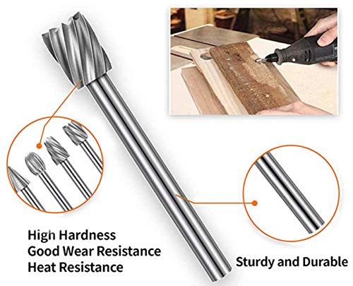 APlus Rasp Drill Bit Set for Wood Working, Burr Set, End Mill, Diamond Grinder, Rotary, File Bit, Tungsten HSS cutter set, 20 pieces