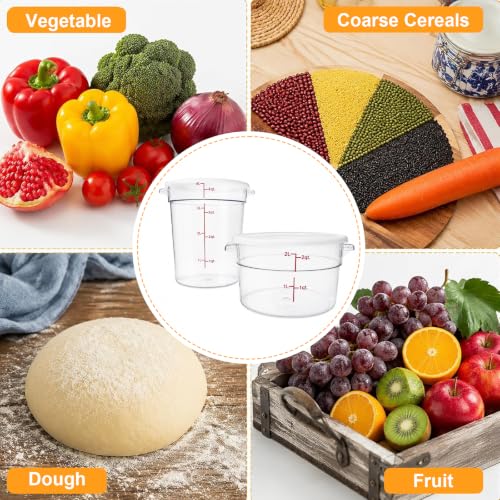 Two clear round dough proofing containers with lids, 2-quart and 4-quart sizes, ideal for bread rising from Varfukaz.