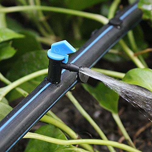 [Australia - AusPower] - 100 Pack 2 GPH Flag Irrigation Dripper Emitter 8L/H Garden Irrigation Drip Emitters Irrigation Emitter Flag Dripper Drip Irrigation Connect 4mm/7mm Hose for Home Garden Trees Herbs (Blue) 