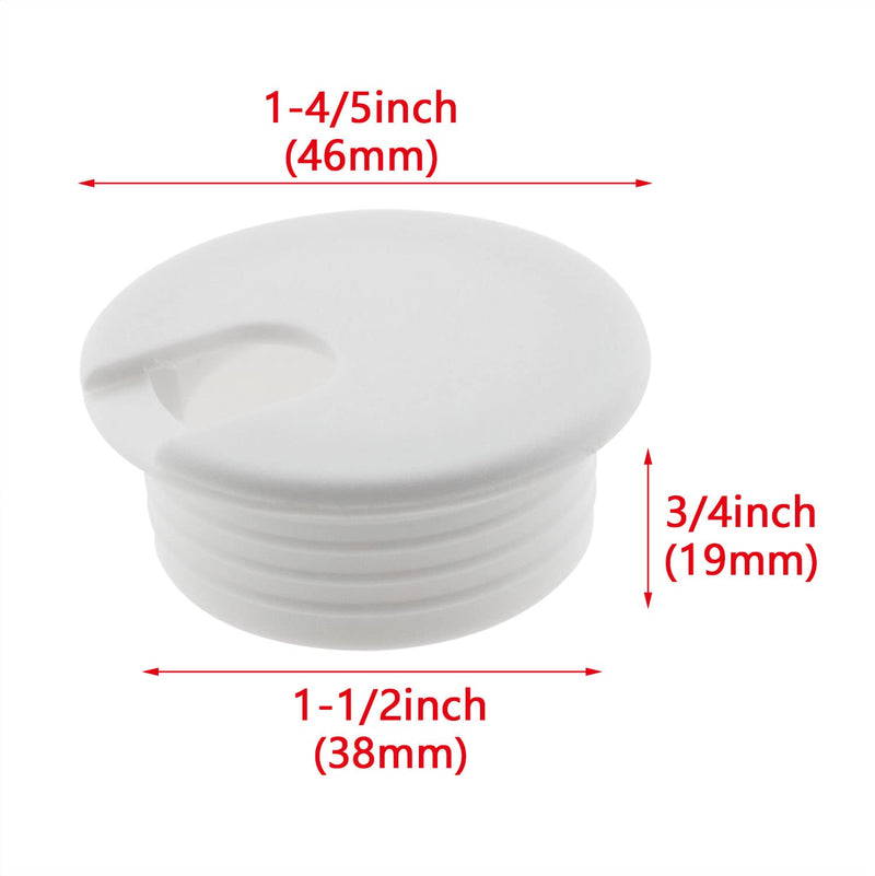 [Australia - AusPower] - 5PCS 1-1/2inch / 38mm Desk Grommet Wire Cord Cable Grommets Hole Cover for Office PC Desk Cable Cord Organizer Plastic Cover, White 5 