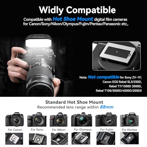 Takerers Camera Flash, Mini Flash Speedlite with GN14, 22 Levels Flash Power, CCT 5600K, M/S1/S2 Optical Control Compatible for Sony/Canon/Fuji/Nikon/Panasonic/Olympus Camera
