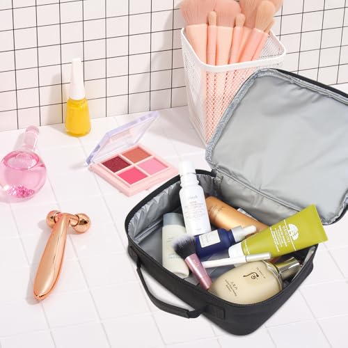 Customizable Sublimation Blanks Lunch Bag & Storage Tote Makeup Cosmetic Organizer- Removable Front Panel for Easy Heat Press, Perfect for DIY Personalized Gifts, Work, School (Black) Black 4pcs