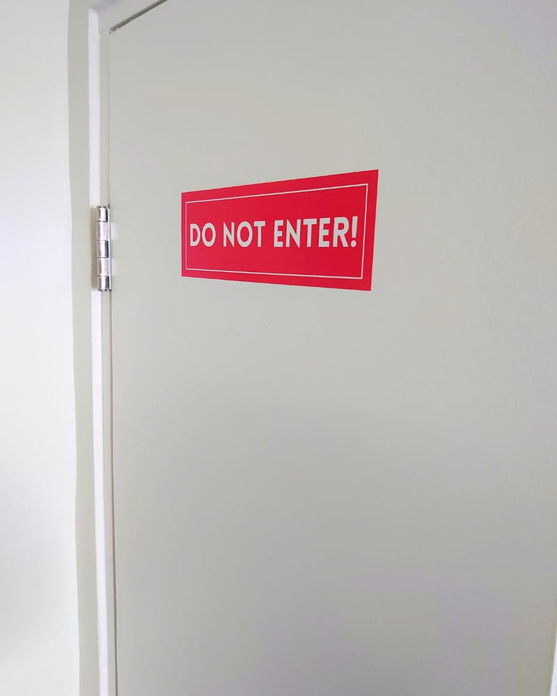 Do Not Enter, Authorized Personell Only Sign Stickers, 2 Designs, 4 Pack 9 x 3 UV Resistant, Weatherproof, Waterproof, Self - Adhesive Do Not Enter Vinyl Labels (Bright Red Only) Bright Red Only