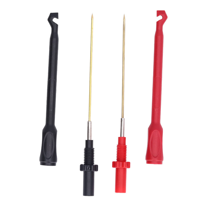 [Australia - AusPower] - 2Pcs Multimeter Test Hook Clip Piercing Probe 4mm Plug Automotive Wire Piercing Probes Brass PA Material CNC Process Piercing Probe 