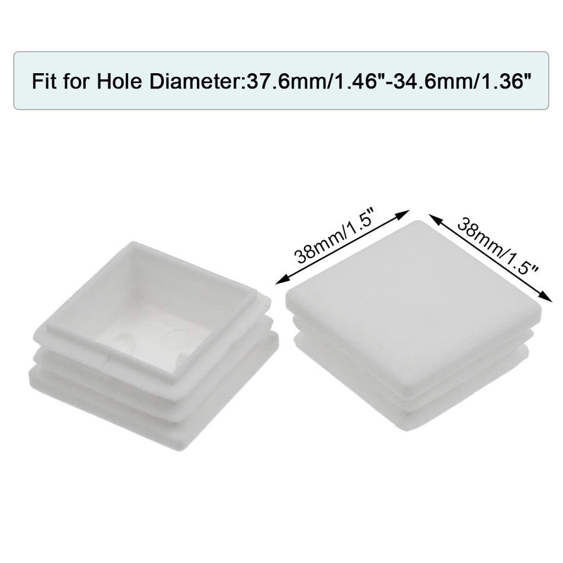 [Australia - AusPower] - 12Pack 38mm (1 1/2 Inch) Square White Plastic Plug, Square Tubing End Caps, Tubing Post End Cap for 1 1/4" to 1 7/16" Square Tubing (White) 38mm (1 1/2 Inch) 