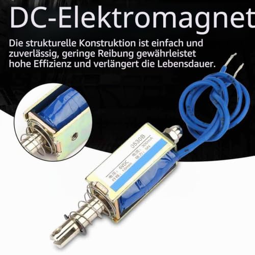 JF-0530B DC 6V Solenoid Electromagnet Pull Push Type Pack of 2 | 300mA 5N Push Pull DC Electromagnet Automation Control Linear Solenoid 6V*2