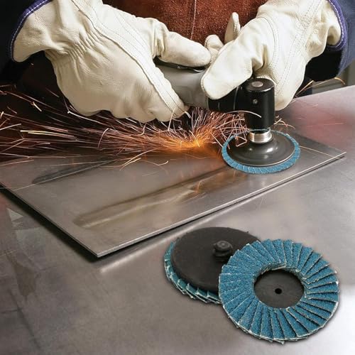 Pack of 32 Flap Discs 50 mm, 2 Inch Sanding Discs 50 mm, Grit 40/60/80/120, Angle Grinder Polishing Mop Disc Sanding Discs Flap Disc for Metal Wood Steel Zirconia Corundum Grinding Disc