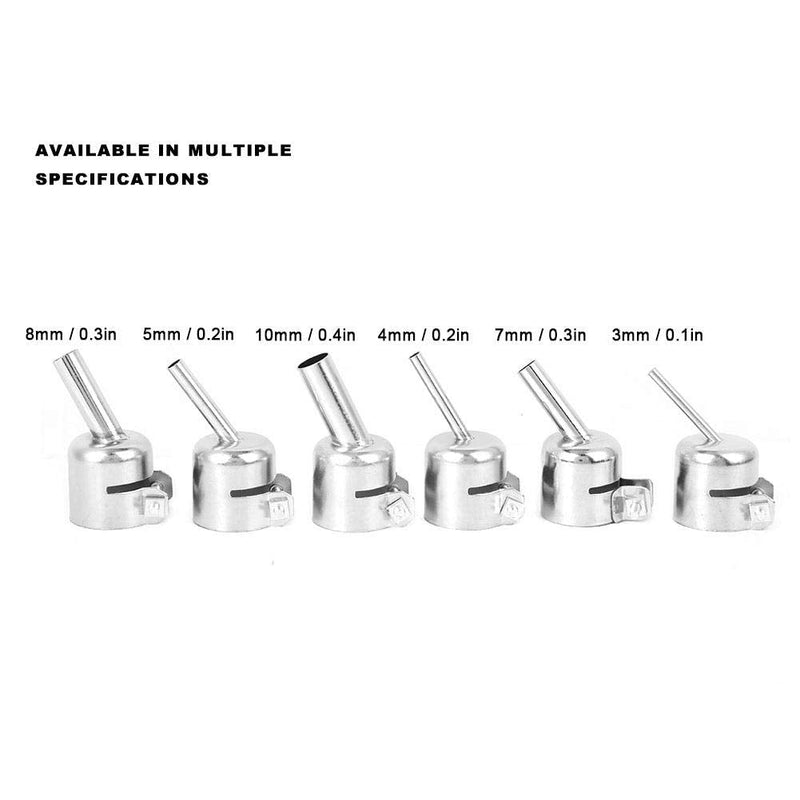 [Australia - AusPower] - 6 Pieces Hot Air Gun Nozzle Kits, Aluminium Short Slanted Hot Air Blower Nozzle 861DW Hot Air Gun Attachment Soldering Desoldering Station Accessories Hot Air Soldering Station for Hot Air Gun 