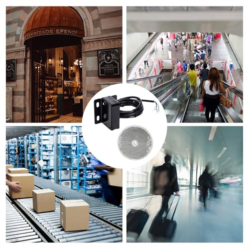 EtiamPro IR Light Barrier Sensor, Infrared Light Barrier with 10 m Range, Retroreflective Detection, IP44 for Indoor and Outdoor Use, Fast Response, NO Relay for Access Control and