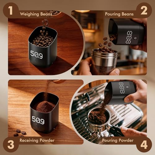 Digital Coffee Scale, Digital Coffee Dosing Cup and Scale, 500g/0.1g