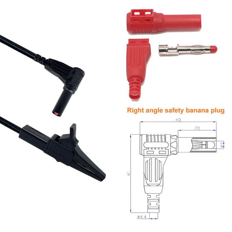 [Australia - AusPower] - Heavy Duty Alligator Clips Test Leads for Multimeter & Voltmeter - Large Gator Test Lead with Insulated Clamps - Alligator Clips Electrical Testing, Automotive Circuits,Banana Plug Meter Leads, 3-Foot HDERJ-001 