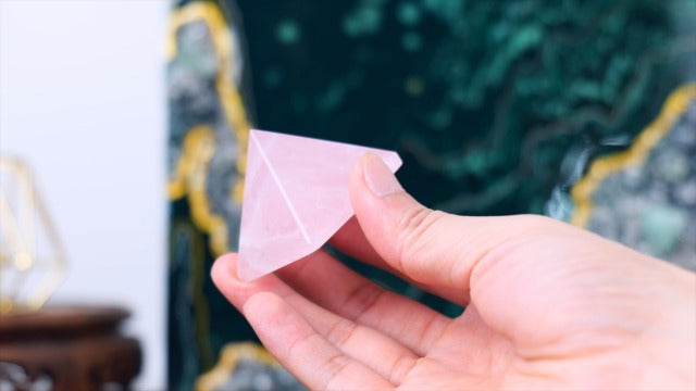 Runyangshi 2pc Clear Quartz + Obsidian Pyramid | 1.6x1.6in (4x4cm) Natural Crystal Energy Generator for Protection & Positive Energy | Healing Crystal Pyramid for Chakra Reiki Home Decor 1.57"(4cm)
