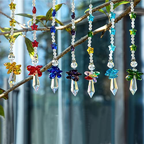 Hanging Wind Chime Style Garden Suncatcher and Glass Guardian Angel Suncather