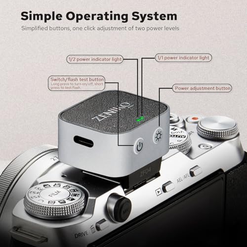 ZENIKO ZF04 Mini Flash,Manual Speedlite for Single Hot Shoe Cameras(Silver) Silver