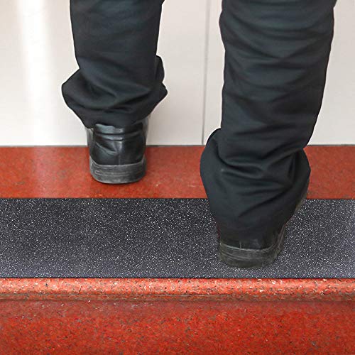 6 Inch x 20 Foot Anti Slip Traction Tape, Grip Tape Grit Non Slip, Outdoor Non Skid Treads, High Traction Friction Abrasive Adhesive Stairs Step, Black