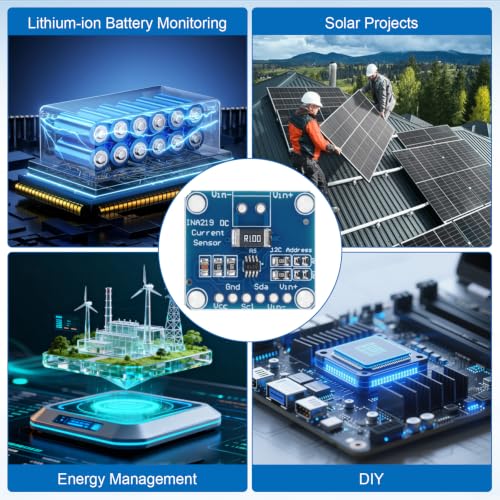 8pcs CJMCU-219 INA219 I2C Module, Bidirectional DC Current/Power Monitoring Sensor Module for Arduino and Raspberry Pi