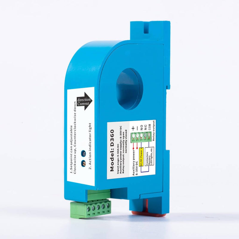 DC Current Switch,Current Sensing Relay DC Current Sensing Switch 0-50A Amp Sensor Monitoring Relay D360