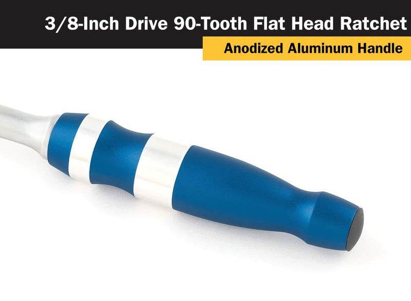 Titan 12161 3/8-Inch Drive x 12-Inch 90-Tooth Flat Head Ratchet 1/4" Dr Flat Head