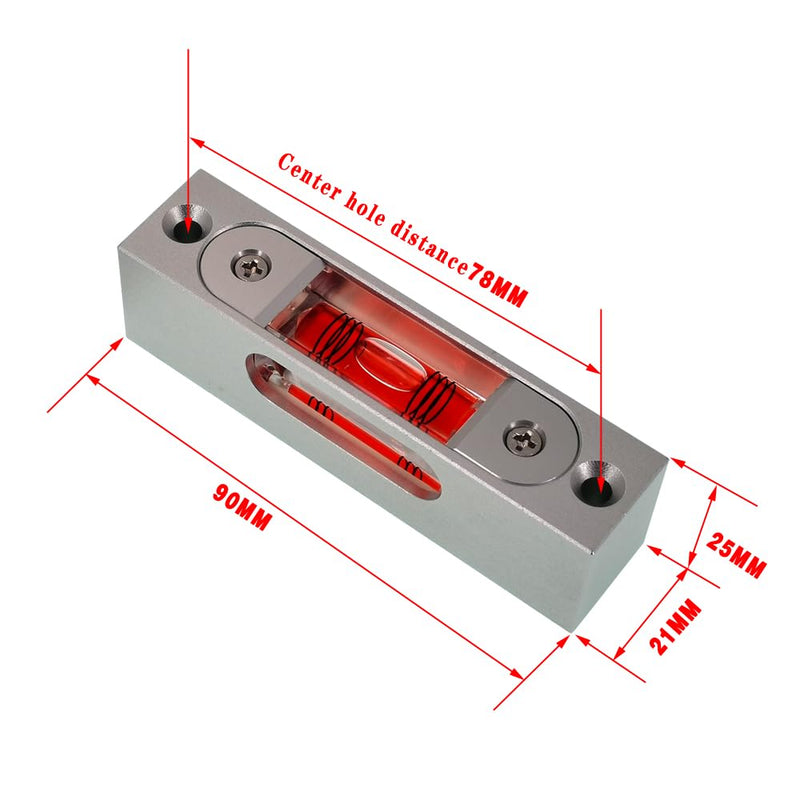 [Australia - AusPower] - Bar type high-precision level, high-precision aluminum alloy metal adjustable level, bubble square bar type luminous magnetic multi specification ruler (90x21x25mm) 90x21x25mm 