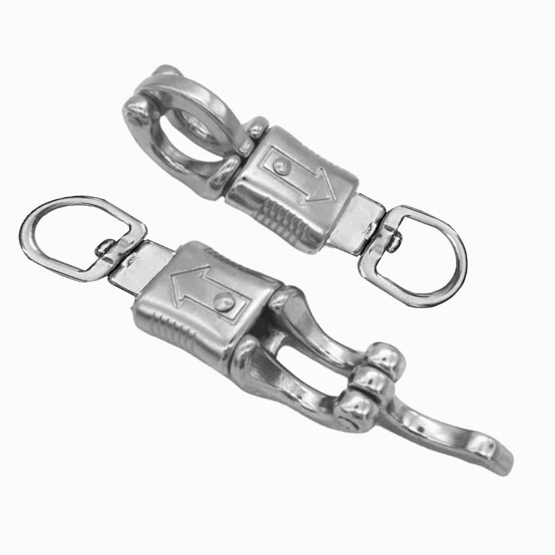 [Australia - AusPower] - Ackron Panic Snap，Quick Release U-Type Snap Quick Release Clip Suitable for Lead Ropes Tie Offs Rotatable Eye Quick Release Buckle Clips Animals Riding Accessories 2 Piece ﻿ 