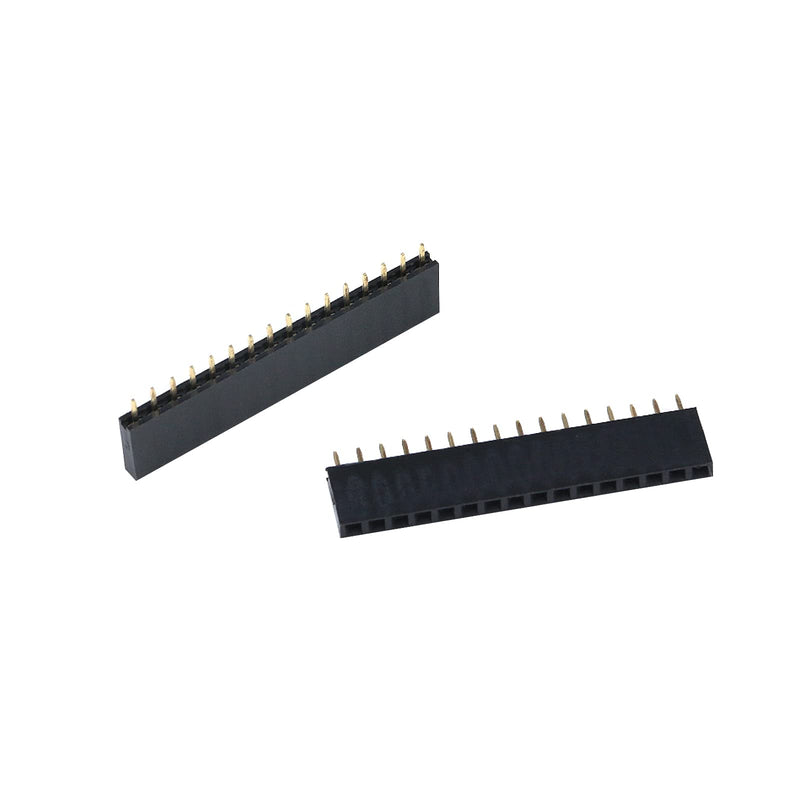 Antrader 30pcs 2.54mm 16Pin Single Row PBC Female Pin Header Socket Connector Strip 16 Pin,Female Socket