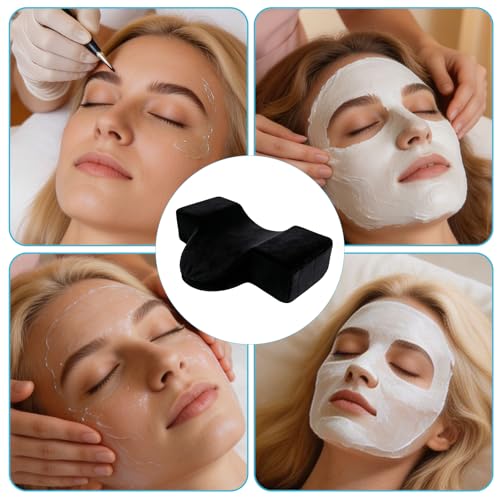 Beauty Salon Lashing Pillow,Comfortable Velvet Memory Foam Eyelash Extension Pillow,Ergonomic Neck Pillow,Protect The Neck When Used for Lash Extension Grafting Make Up