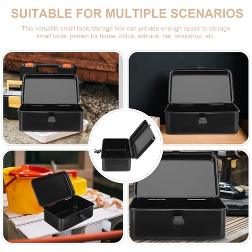 SEWACC small metal tool box organizer for screwdrivers, screws, and small parts, portable hand-carry storage case