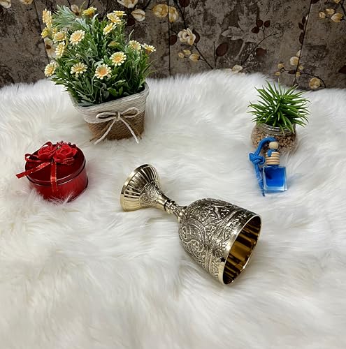 Wine Chalice Goblet - 1x Gifts For Communion Cup Inspired Games Of Thrones Brass Chalice | King Arthur Goblet 240ml