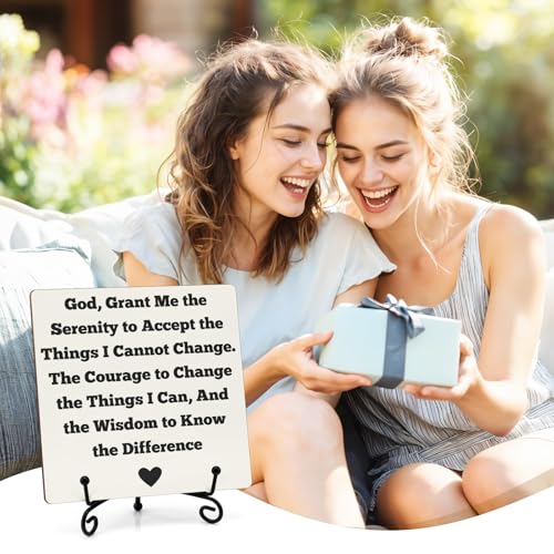 Religious Christian Gifts for Women Men Wood Sign for Home Office Religious Presents for Sister Friend Mum Daughter Inspirational Motivational Decor Sign for Bedroom Living Room Table Bookshelf Shelf