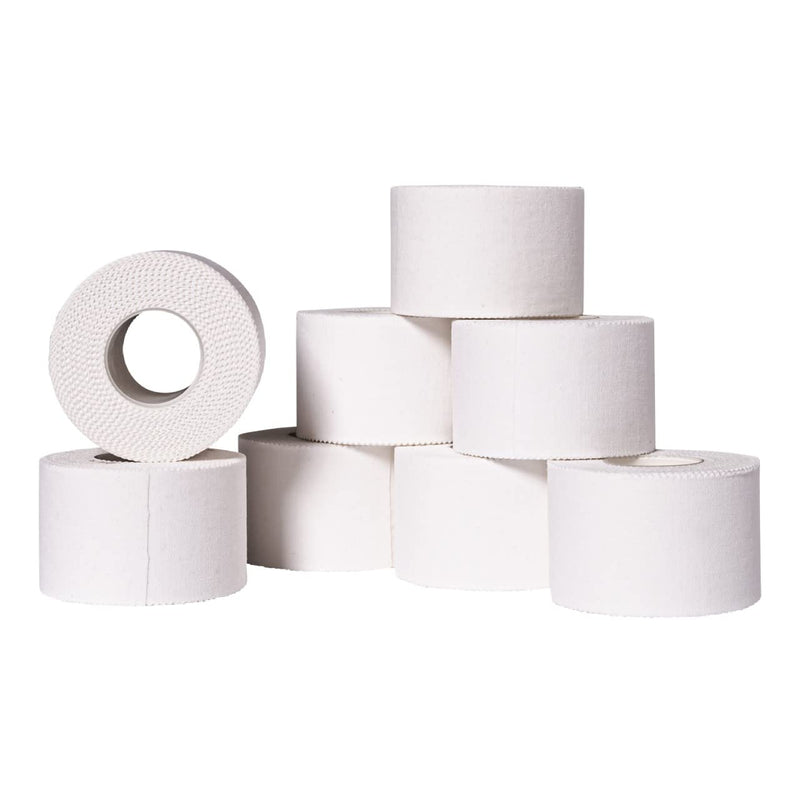 Affordtex Athletic Sports Tape – 4 Adhesive Rolls -No-Sticky Residue – White Medical Tape - Sport Tape -Skin Friendly Athletic Tape 1.5" x 10 Yards for Athletes, Coaches, Amateurs (White- 40 Yards) White - 40 yards