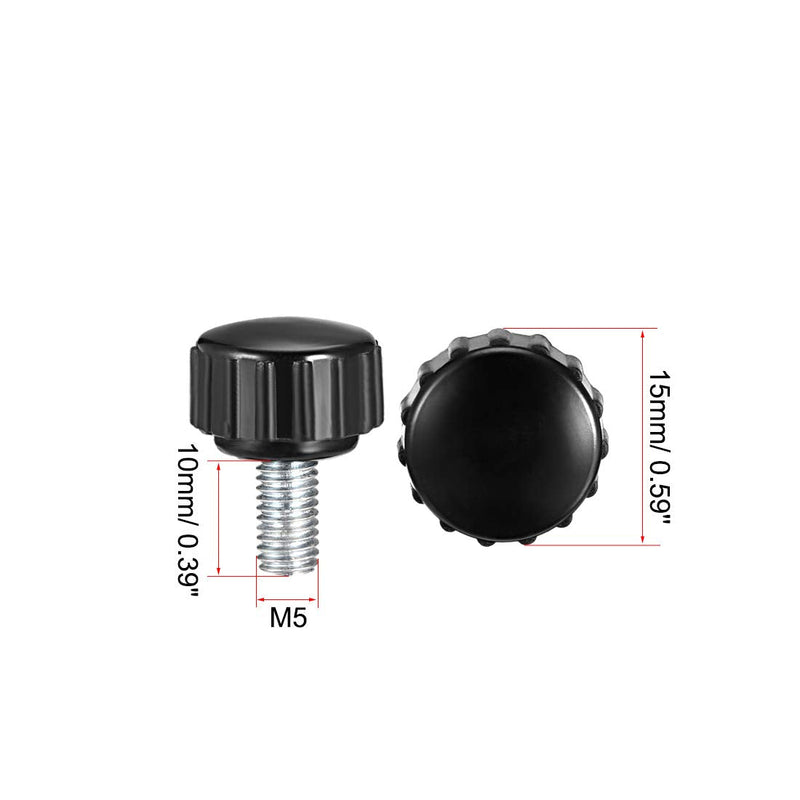 [Australia - AusPower] - uxcell M5 x 10mm Metric Male Thread Knurled Clamping Knobs Grip Thumb Screw on Type Hand Clamping Handle Bolt with Plastic Knobs Black 12 Pcs M5x16x10 