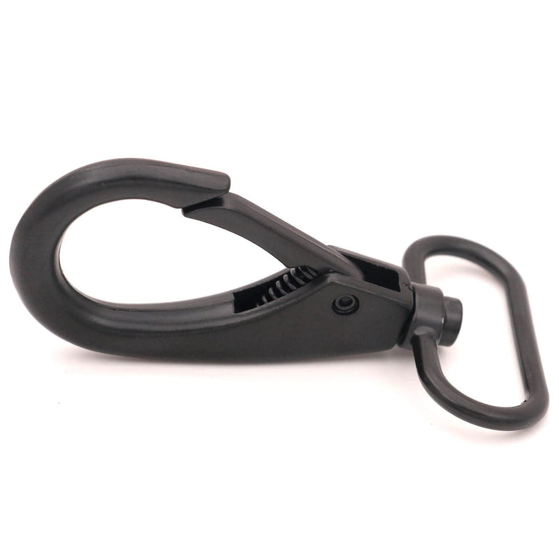 [Australia - AusPower] - BIKICOCO 1-1/2'' Swivel Bolt Snap Hook Lobster Claw Clasp Trigger Spring Loaded Clip, Oval-Ring Ended, Black - Pack of 6 1-1/2 inch Black x 6 Pcs 
