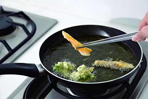 Yoshikawa EAtoCO AS0029 Vegetable Chopsticks, Tongs, Pottery, Fry, Stainless Steel, Width 0.7 x Length 9.8 inches (1.7 x 25 cm) Cybasi Tongs
