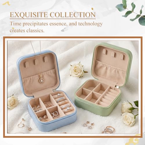 6 Pcs Small Jewelry Box, Portable Travel Case PU Leather Organizer