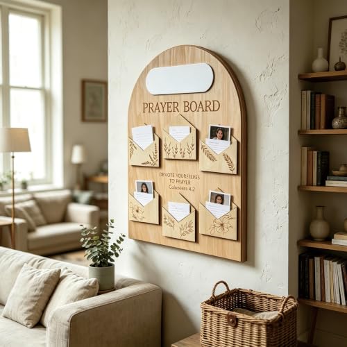 Wooden Prayer Board Wall Decor, Daily Prayer Request Organizer