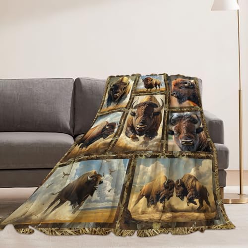 Bison Blanket Wild Animal Blanket for Bison Lovers 60"x50" 60"x50"