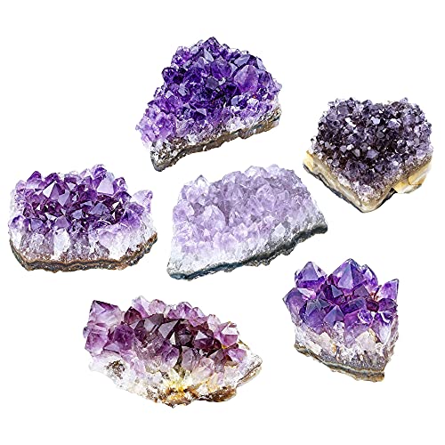 Top Plaza Bundle – 2 Items: Natural Amethyst Geode Cave Healing Crystal Stones Rock Cluster Druzy & Bulk Amethyst Healing Crystals Rough Stones