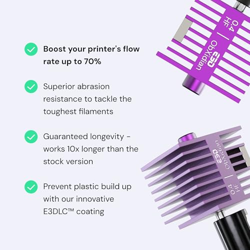 E3D High Flow ObXidian™ Bambu Lab A1 & A1 Mini (0.4mm) HotEnd, 75% Increased Flow Rate, Smooth 3D Printing, Ideal for Fiber-Filled Filaments, Bambu Approved 0.4 mm