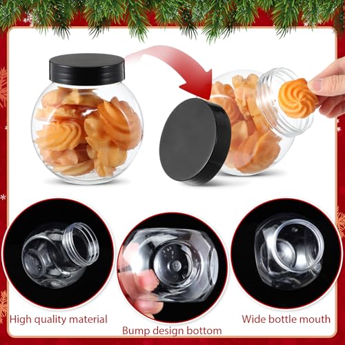 Jingmore 24 Pcs Christmas Snowman Candy Jars, Snowflake Red Ribbon