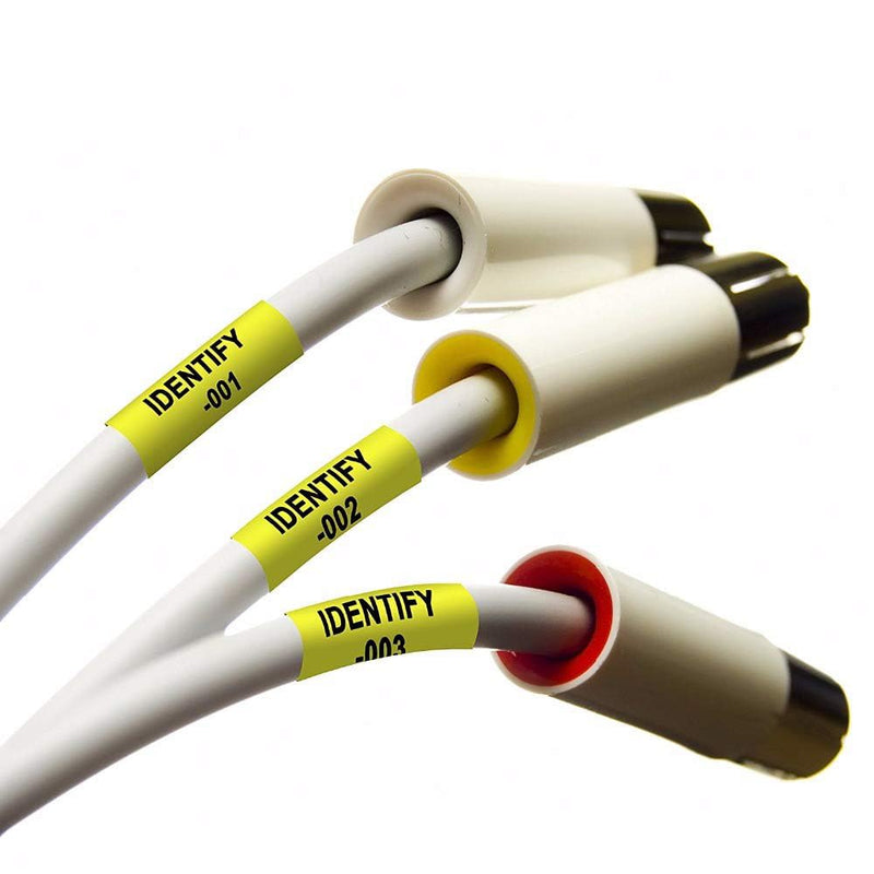 Compatible Industrial Label Tape Replace for DYMO Rhino 18058 Black on Yellow 19mm Heat Shrink Tube Label Tapes 3/4'' x 5' for DYMO Rhino 4200, 5000, 5200, 6000 Label Makers,4-Pack 3/4"