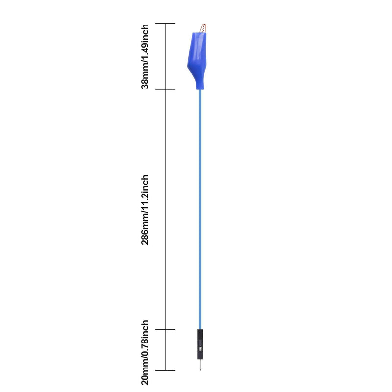 [Australia - AusPower] - Cleqee Pack of 10 Alligator Clips on Breadboard Male Jumper Wires, Soft Flexible Silicone Test Leads for Electrical Testing 