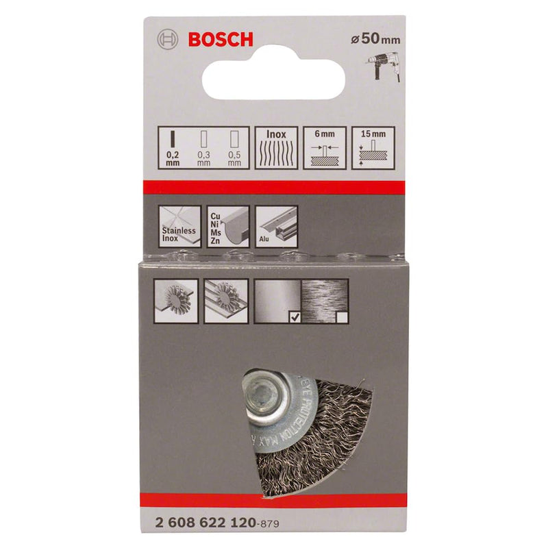 [Australia - AusPower] - Bosch 2608622120 Wire Wheel, Silver, 50 mm 
