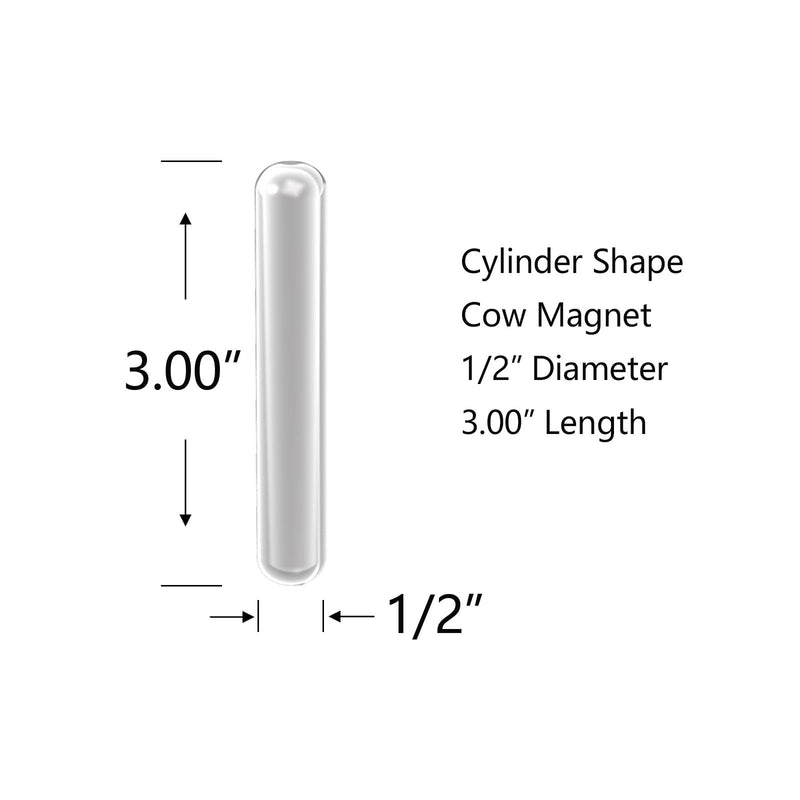 [Australia - AusPower] - AlNiCo5 Magnets, Cow Magnet 1/2" Diameter x 3.00" Length - 4Pack,Silver Heavy Duty Cylinder Magnet,Cow Magnetic Metal Picker,Magnetic Stud Finder,Corrosion-Resistant and Water-Proof. 