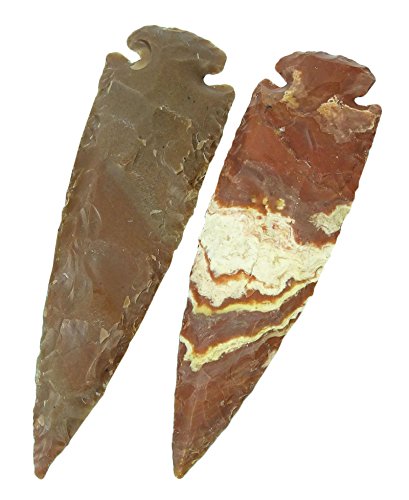 HARMONIZE Reiki Healing Crystal Natural Spearhead Handmade Arrowhead Set of 2 Agate Stone